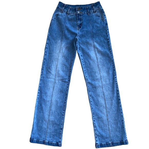 Vintage Denim - Vintage D2 by Diane Gilman High Rise Wide Leg Flare Creased Denim Jeans Size 4T